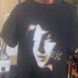 Y2K Black Graphic T-Shirt with Face Print